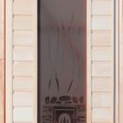 Дверь глухая №17 остекленная (коробка липа) 1900*700 с левым притвором