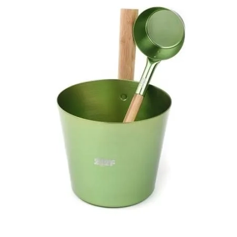 Набор для бани 2 предмета цвет темно-зеленый (ручки бамбук)